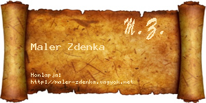 Maler Zdenka névjegykártya